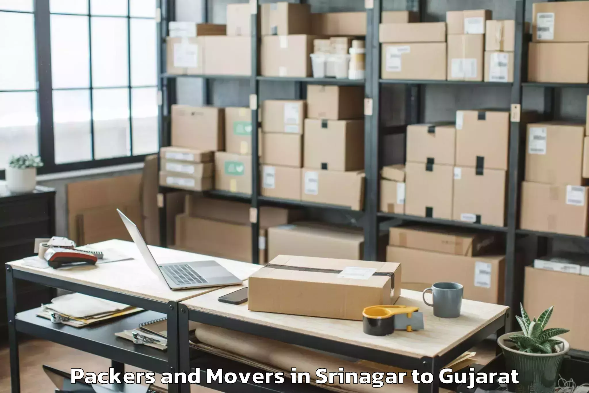 Efficient Srinagar to Adalaj Packers And Movers